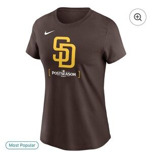 Nike San Diego Padres 2024 Postseason T-Shirt | Size Large | Brown/Gold